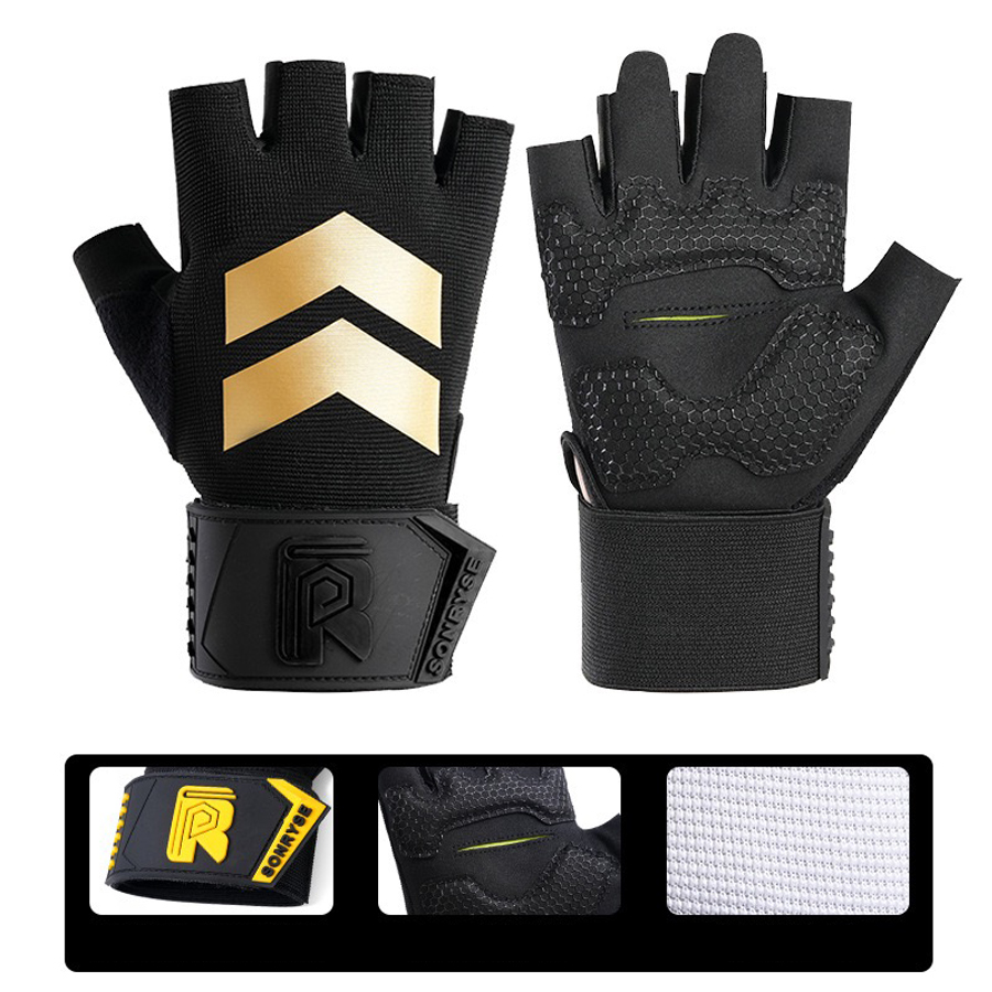 قفازات رياضية نصف إصبع مع حماي - مراجعة Weightlifting Gloves وسعره
